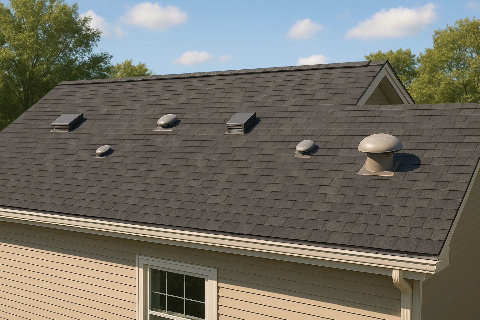 Roof with Proper Ventilation Systems and Ridge Vents