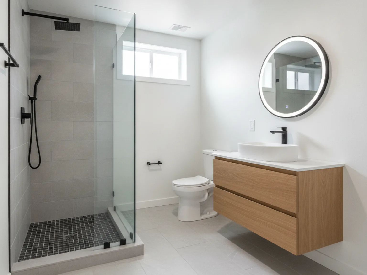 Finished basement bathroom design