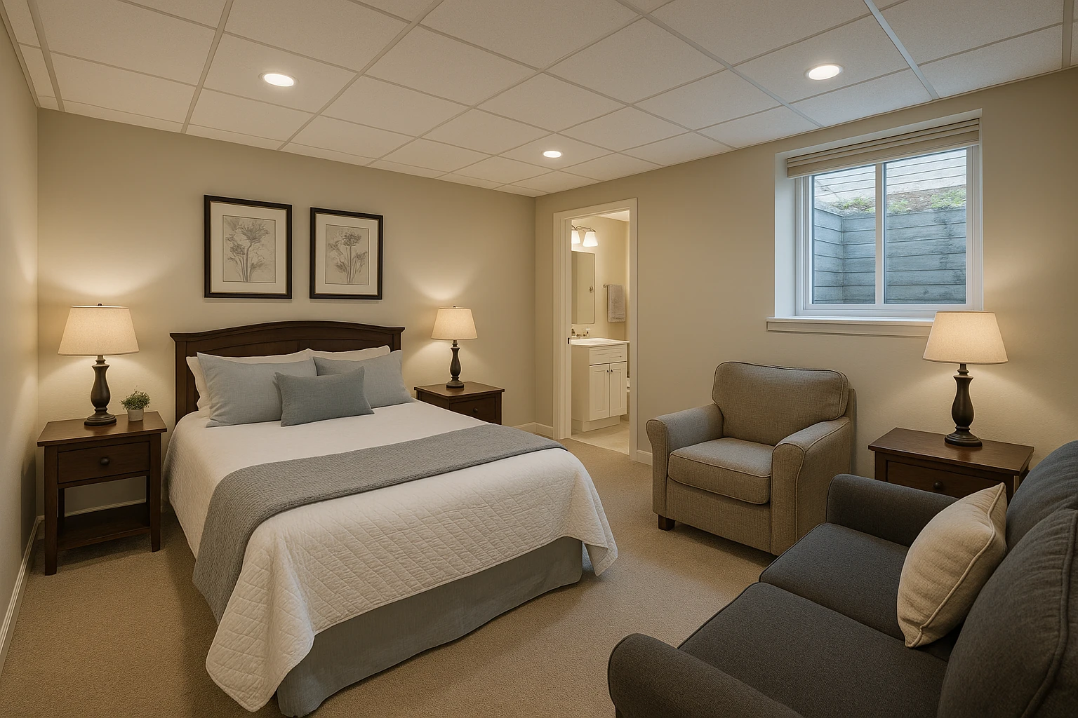 Kansas City Basement Finishing - Guest Suite