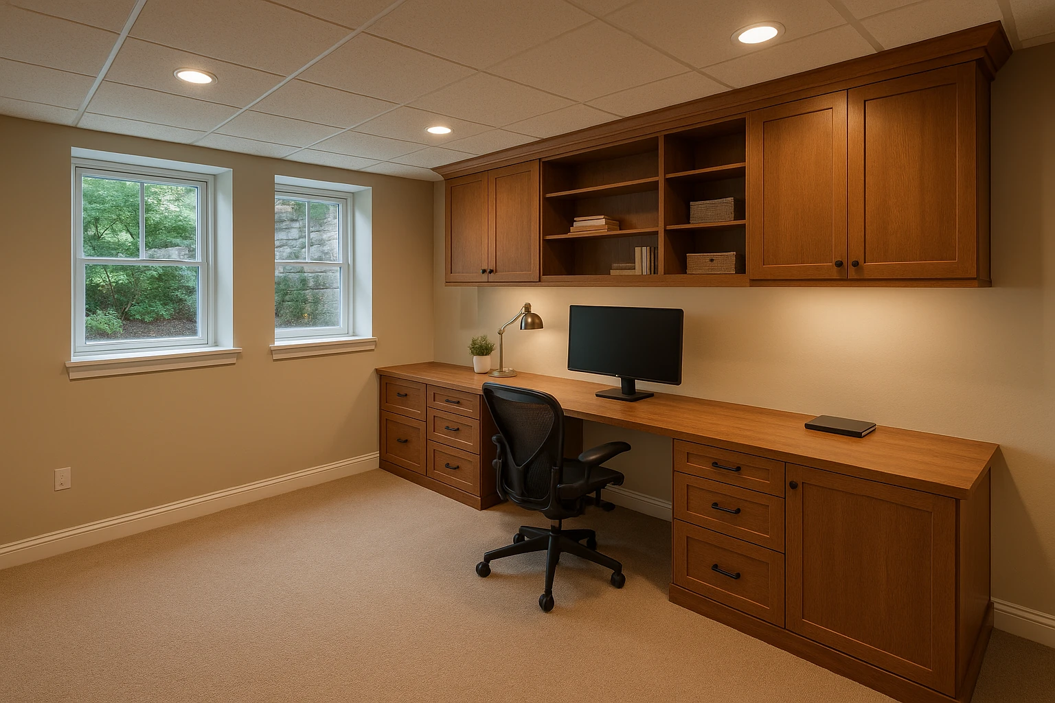 Kansas City Finished Basement - Home Office