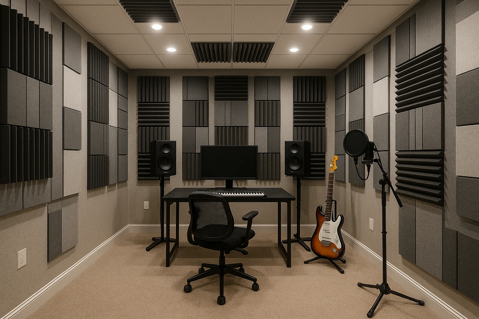 Basement Music Room with Professional Soundproofing