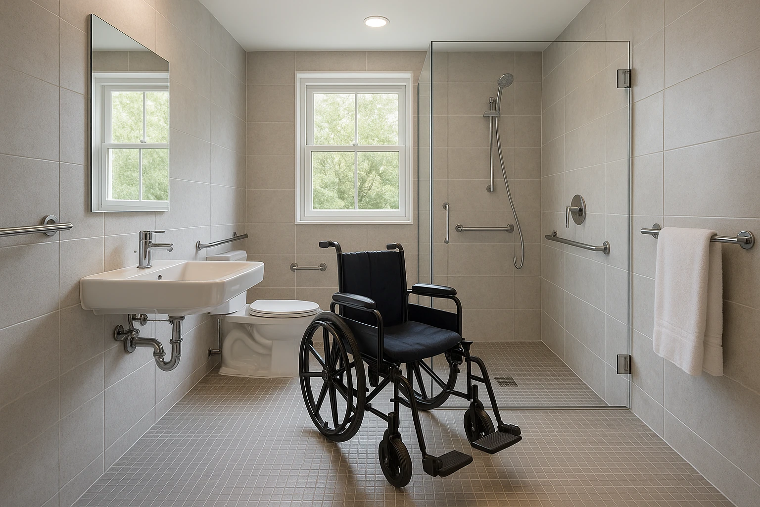 Curbless Shower Installation for Wheelchair Accessibility