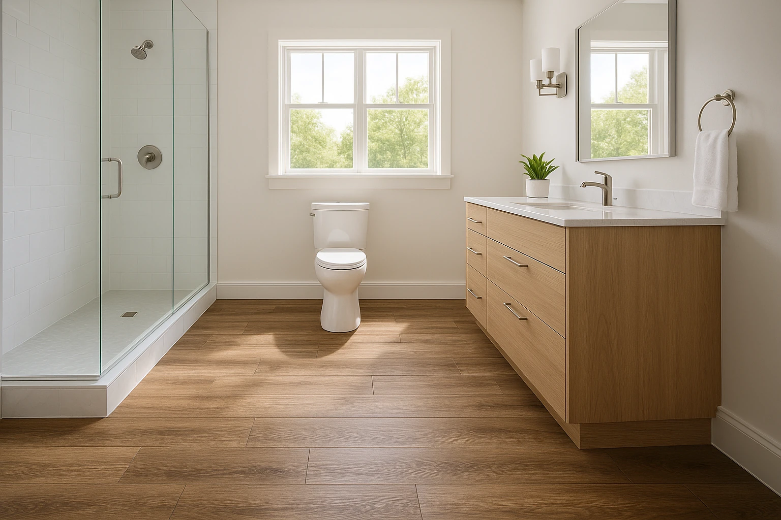 Luxury Vinyl Bathroom Flooring Installation
