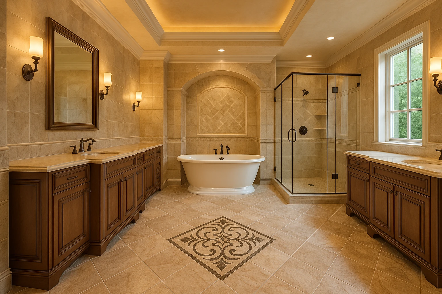Natural Stone Bathroom Flooring Installation