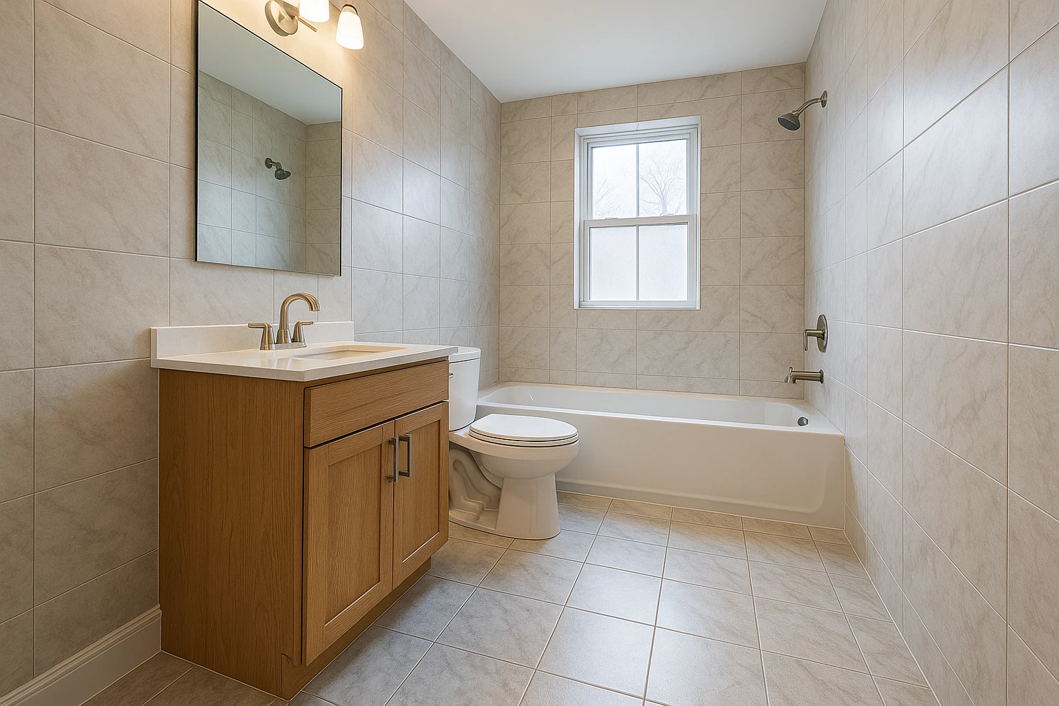 Porcelain Tile Bathroom Flooring Installation