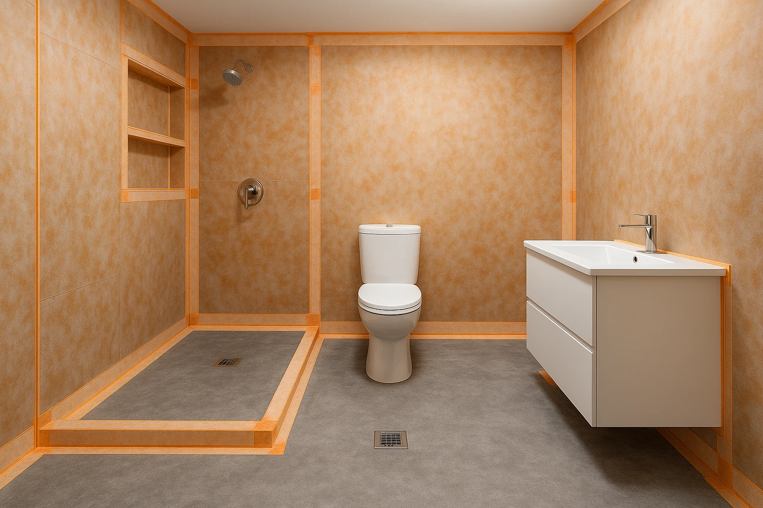 Bathroom Flooring with Proper Waterproofing Installation