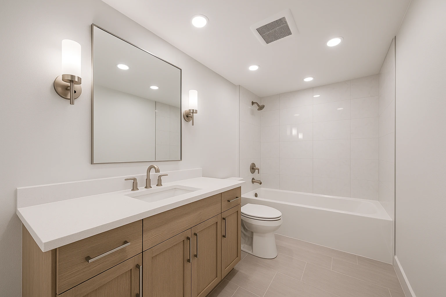 Completed Bathroom Lighting Installation in Kansas City