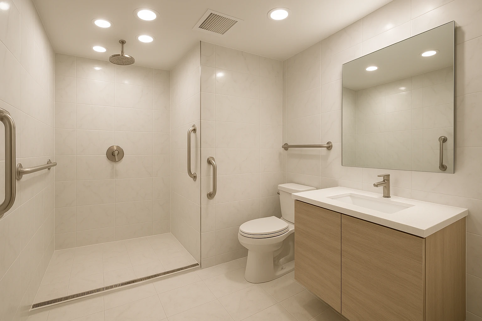 Shower Area Lighting Installation for Safety and Visibility