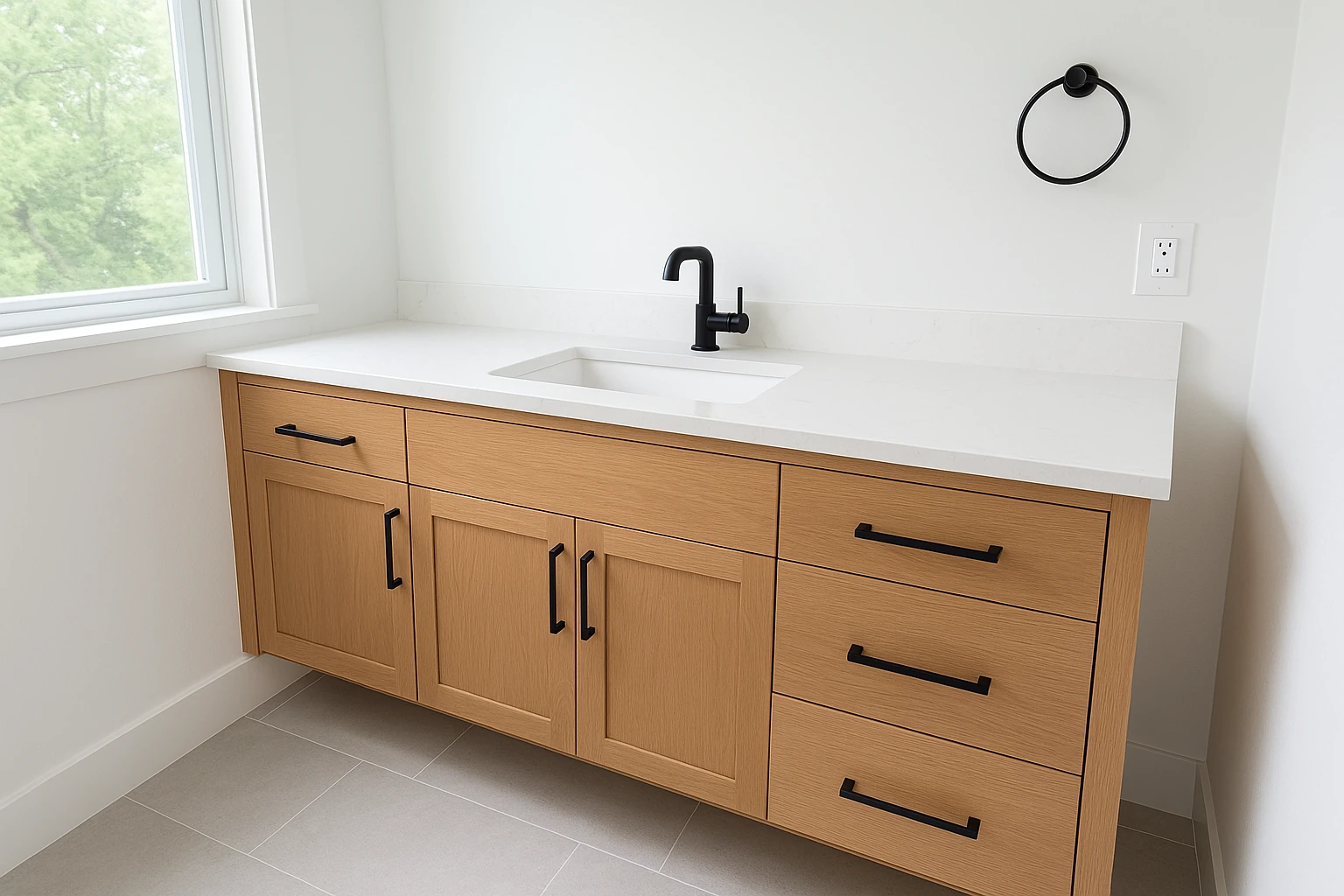 Completed Bathroom Vanity Installation in Kansas City