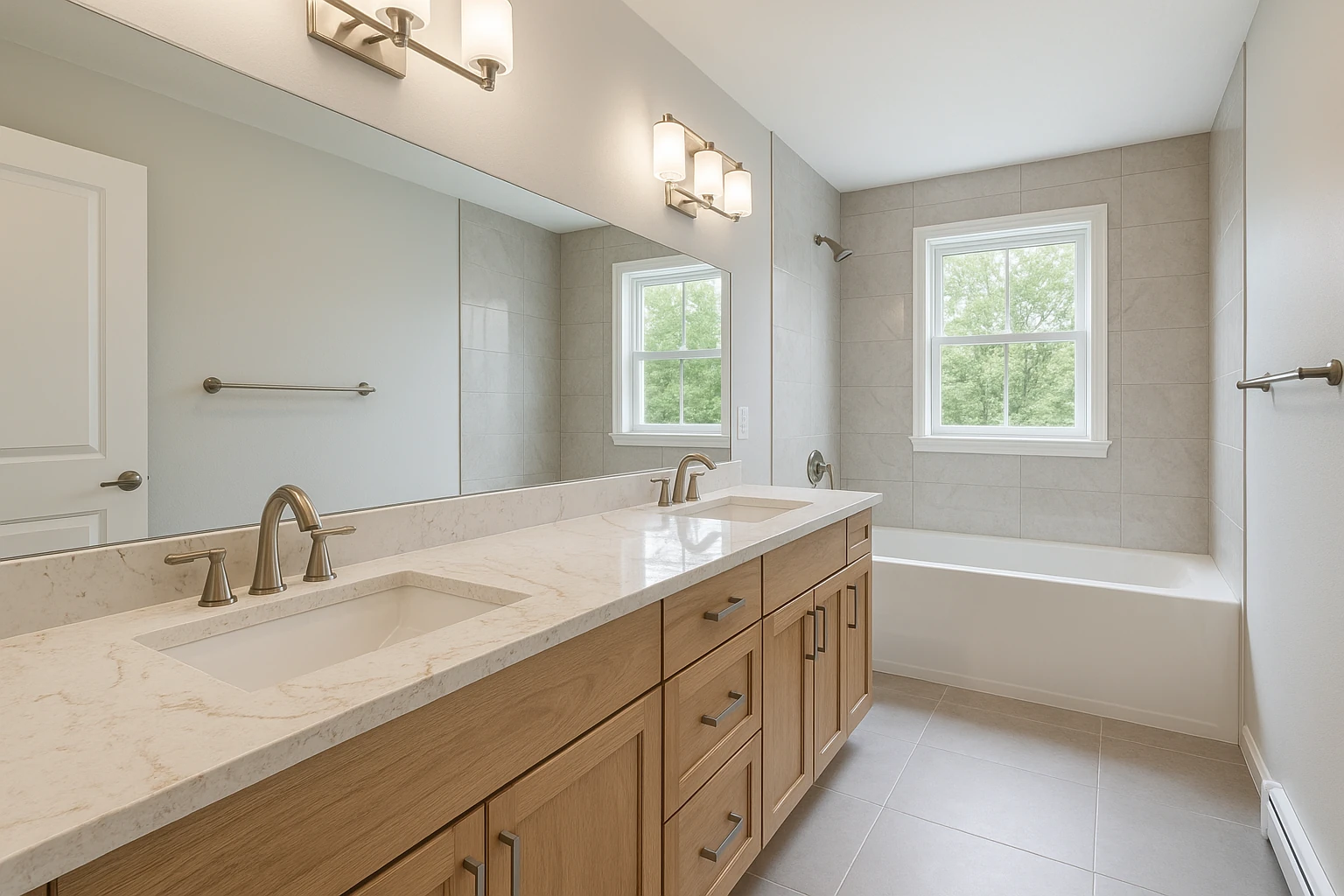 Vanity Installation with Quartz Countertop and Undermount Sink