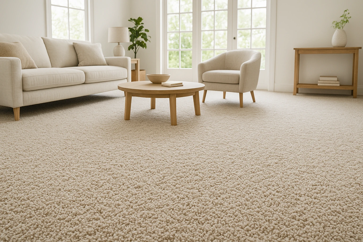 Frieze Carpet with Twisted Fibers and Casual Texture