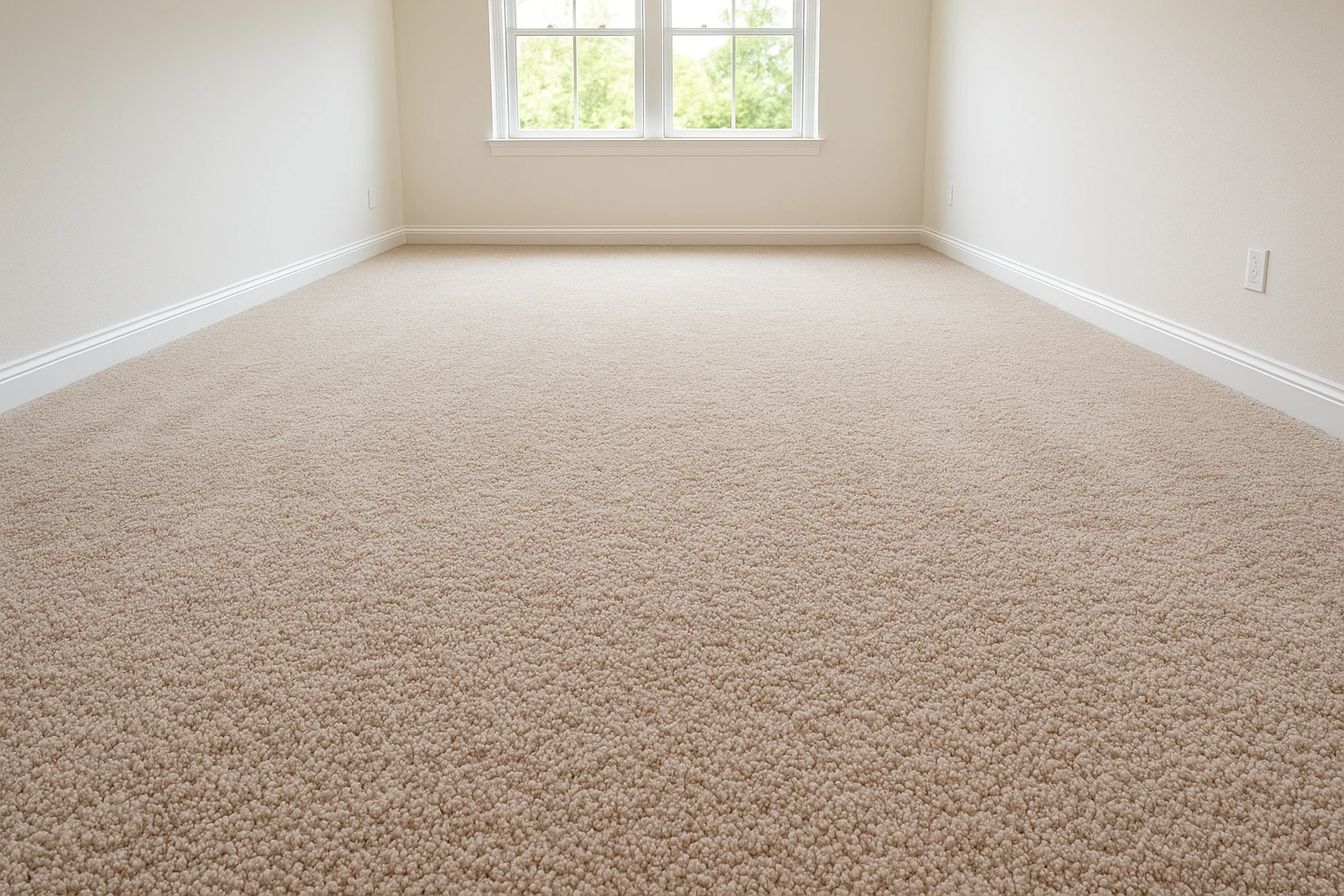 Completed Professional Carpet Installation with Plush Texture