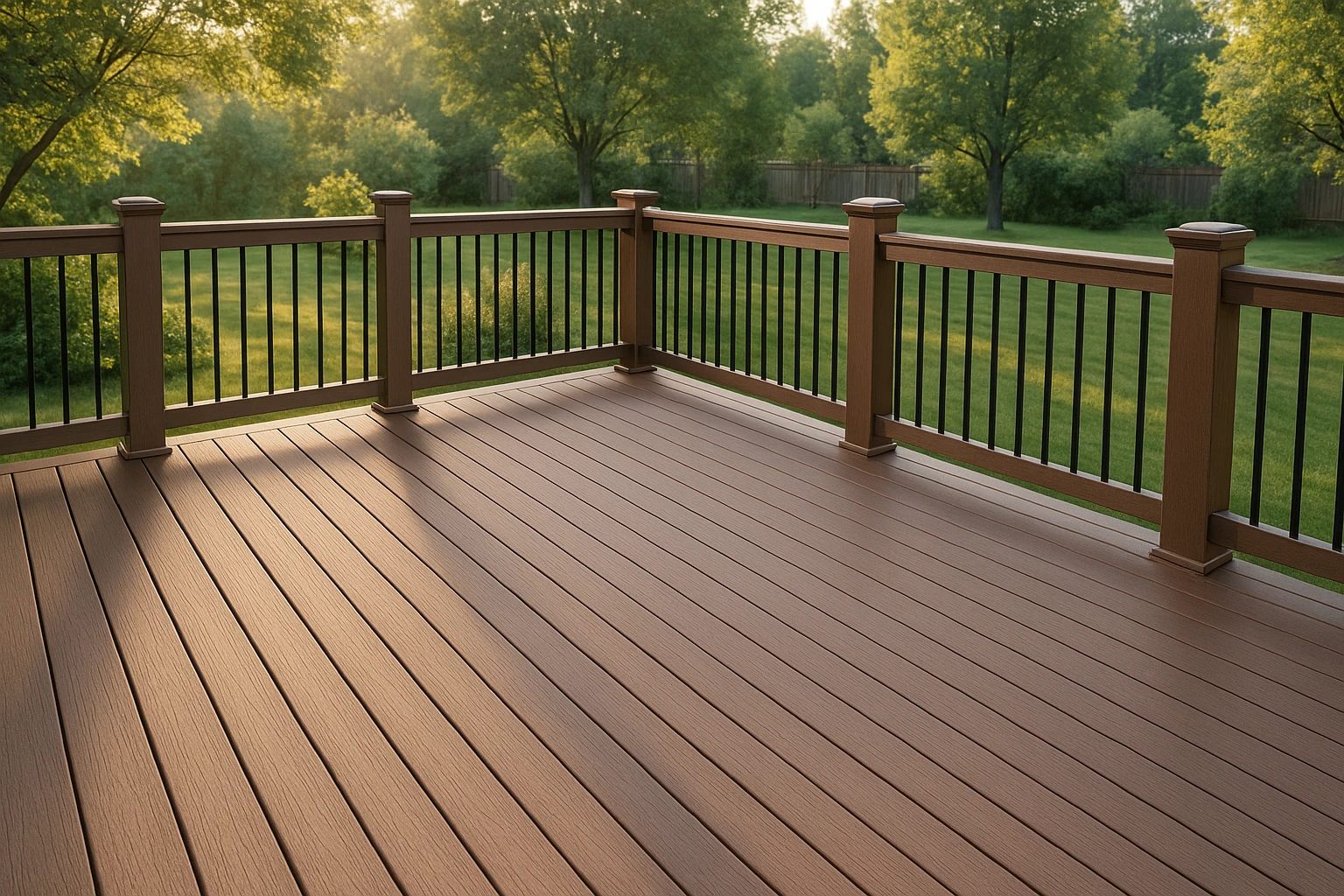 Composite deck showing maintenance-free surface and consistent appearance