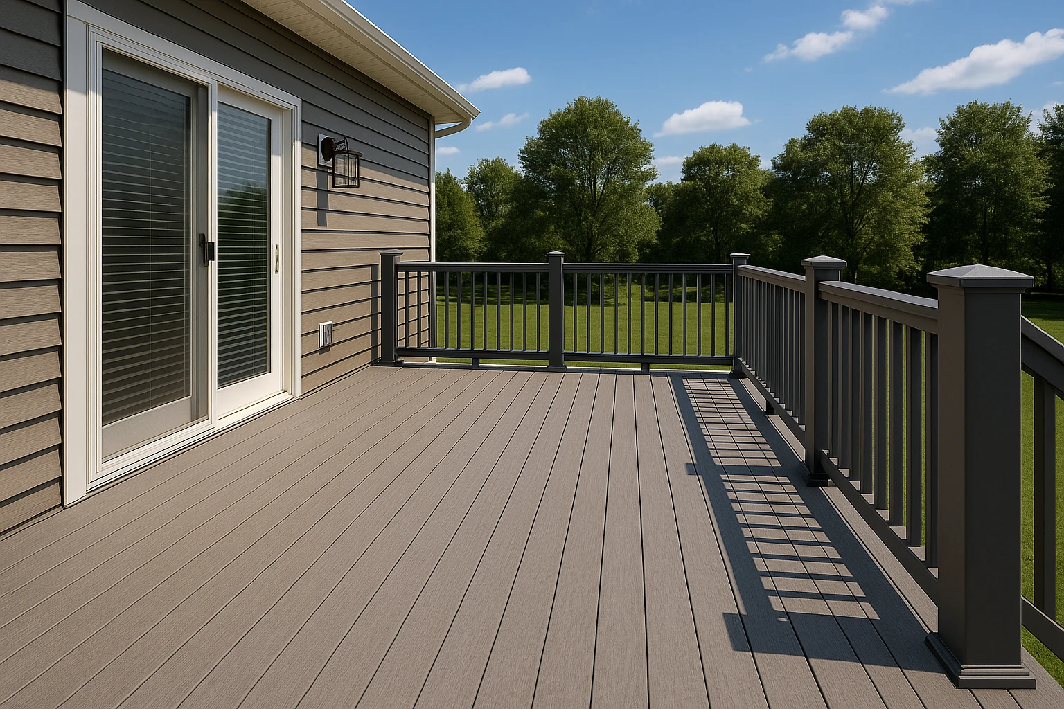 Composite Deck with Matching Railing System