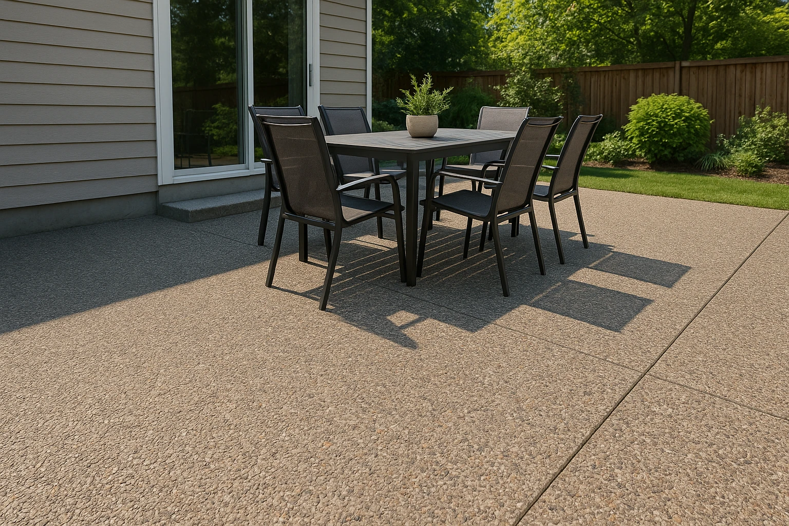 Concrete Patio with Exposed Aggregate Finish