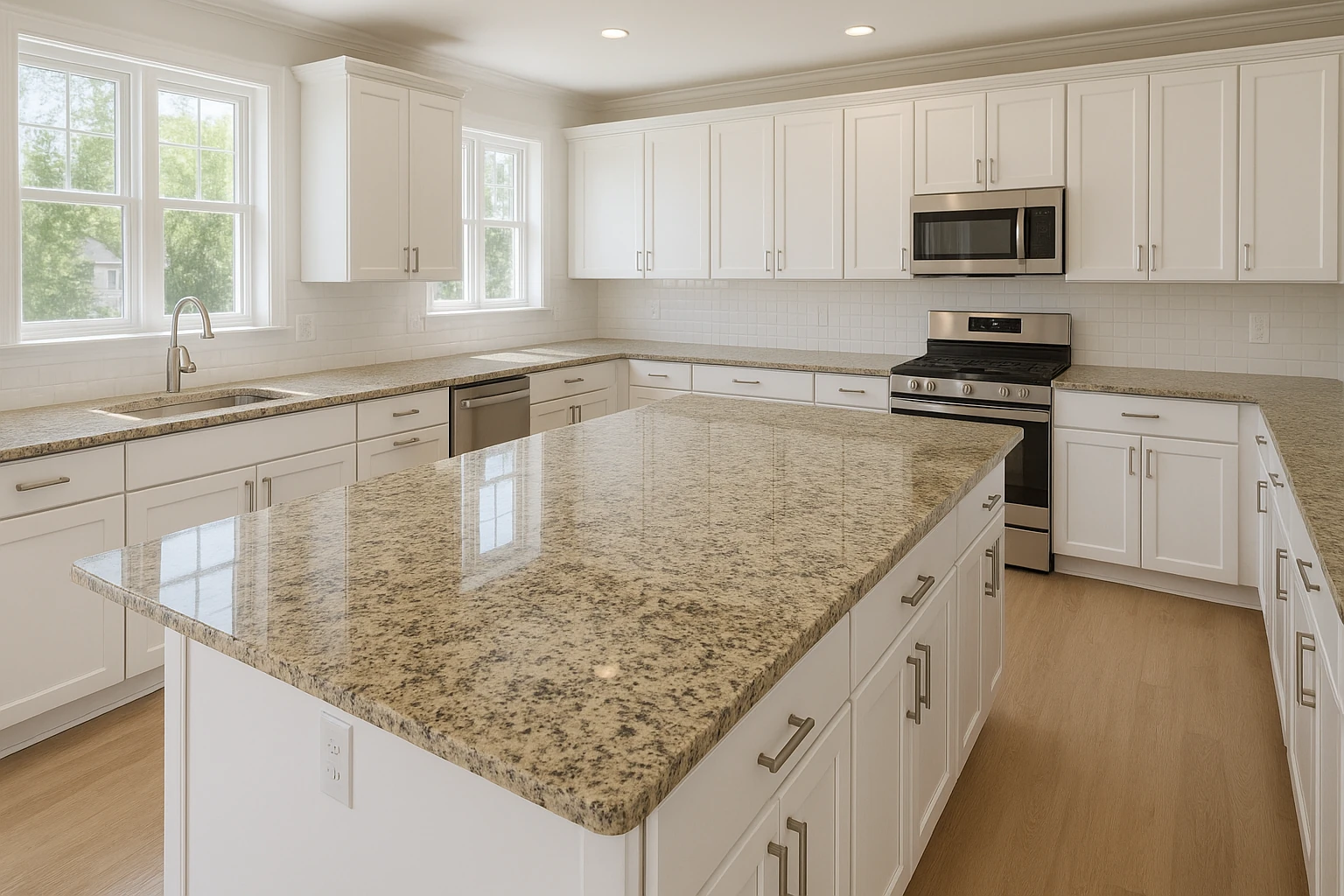 Completed Granite Countertop Installation in Modern Kansas City Kitchen