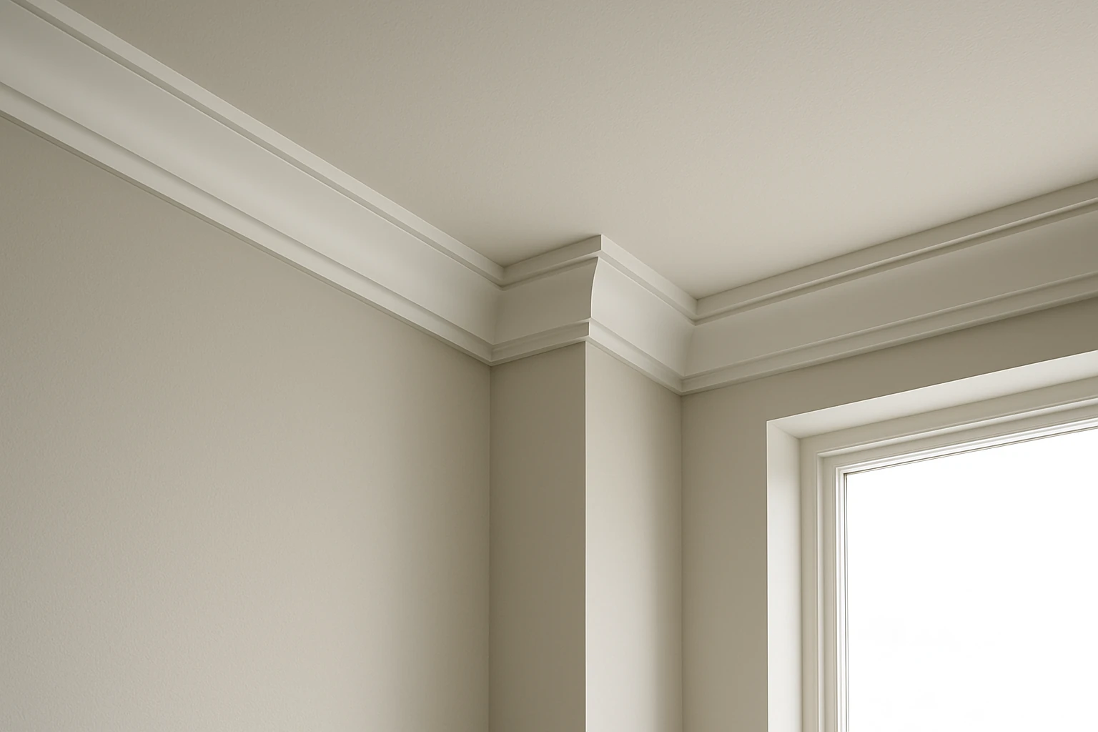 Modern Crown Molding with Clean Lines and Simple Profile