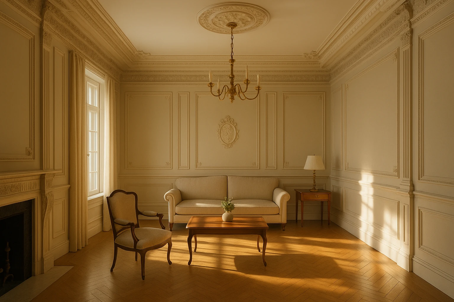 Traditional Crown Molding with Complex Profile and Details