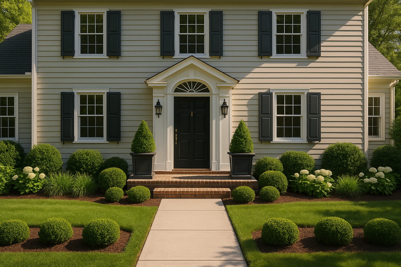 Symmetrical Plantings Curb Appeal Idea September 2025