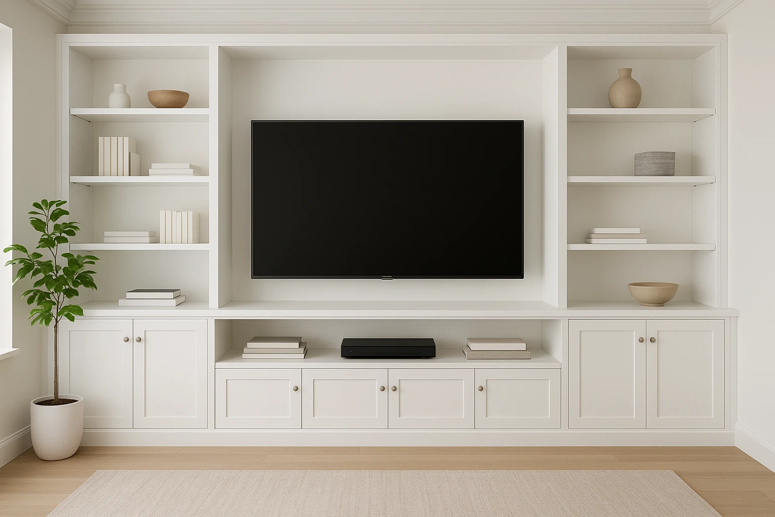 Built-In Entertainment Center with Media Organization