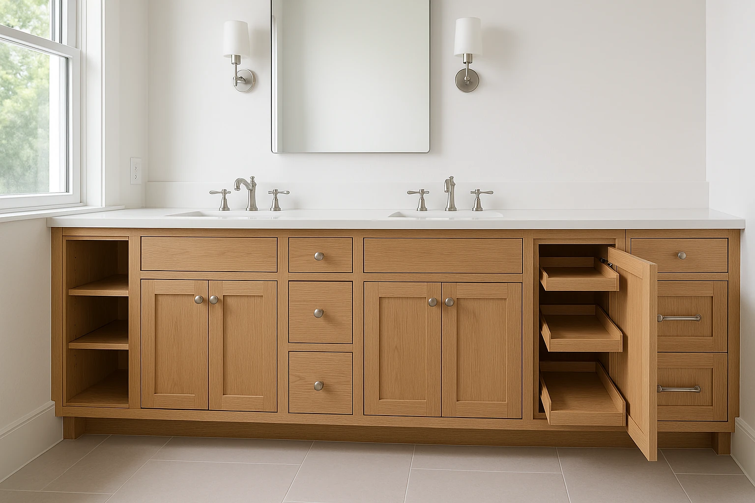 Completed Custom Bathroom Vanity Cabinet with Quality Construction