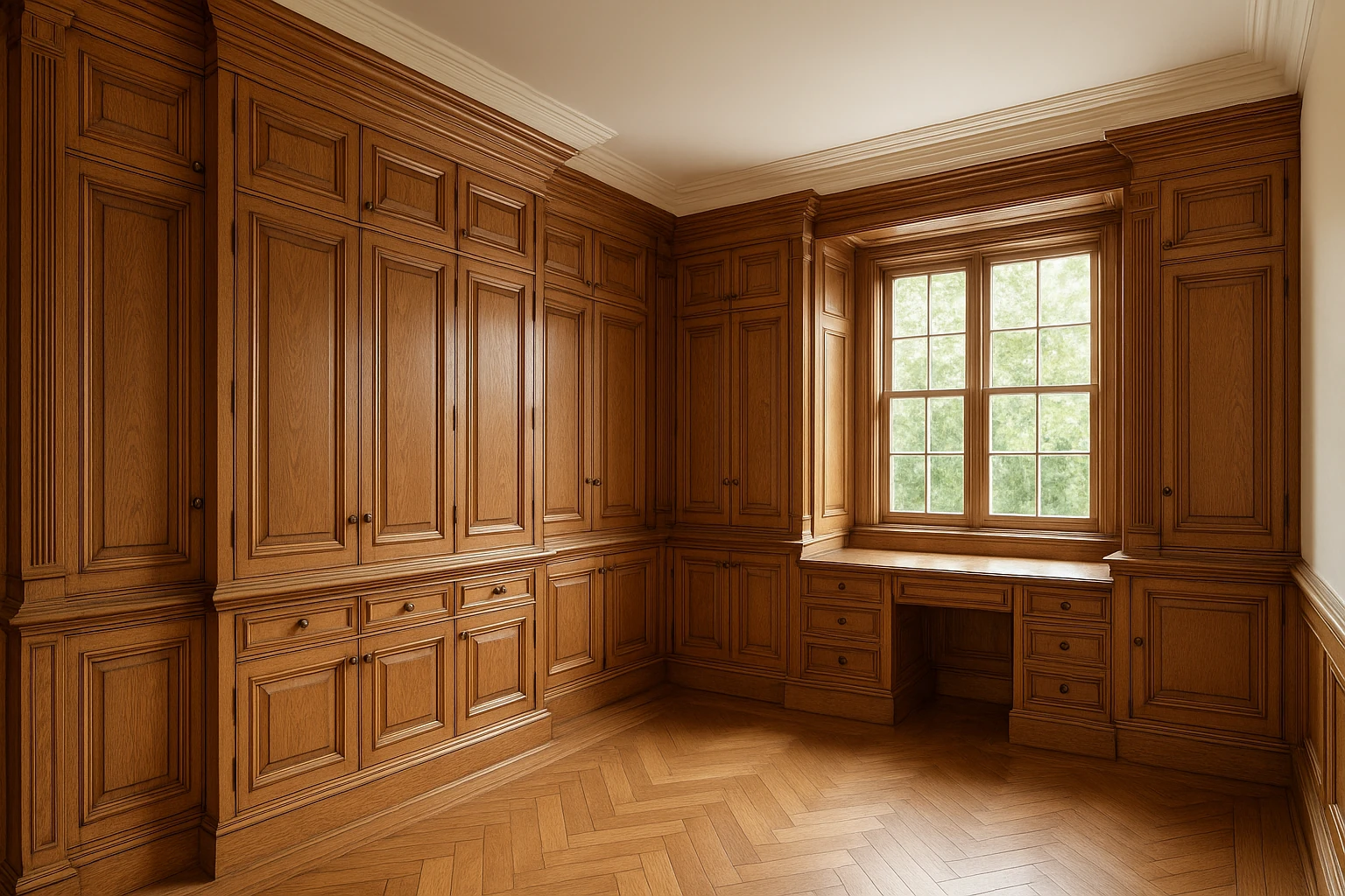 Traditional Style Custom Cabinets with Raised Panel Doors