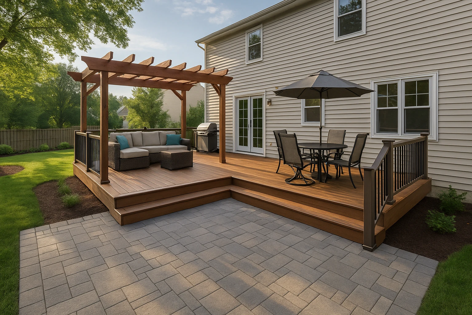 Deck construction before and after in Kansas City