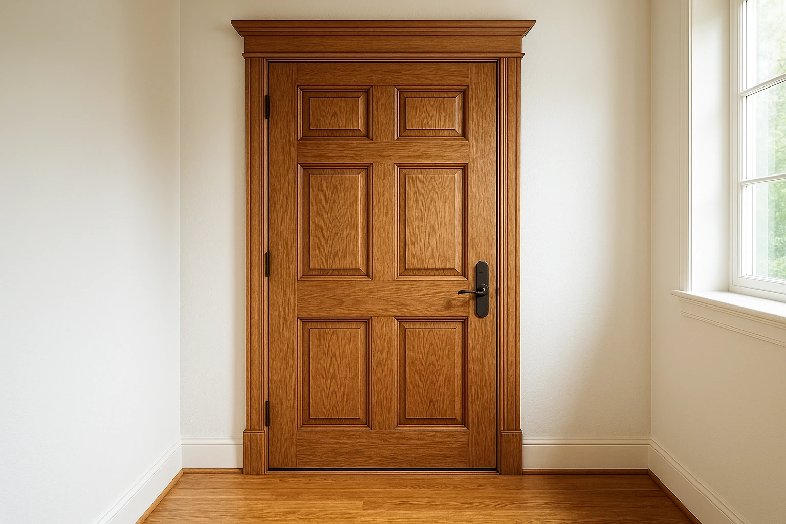 Wood Door Installation with Traditional Beauty