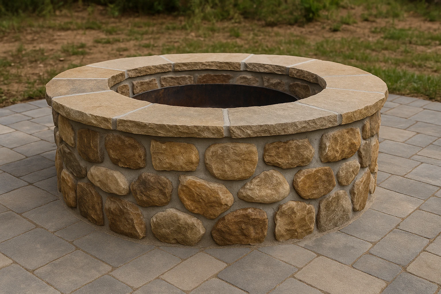 Fire Pit Construction with Premium Stone Materials