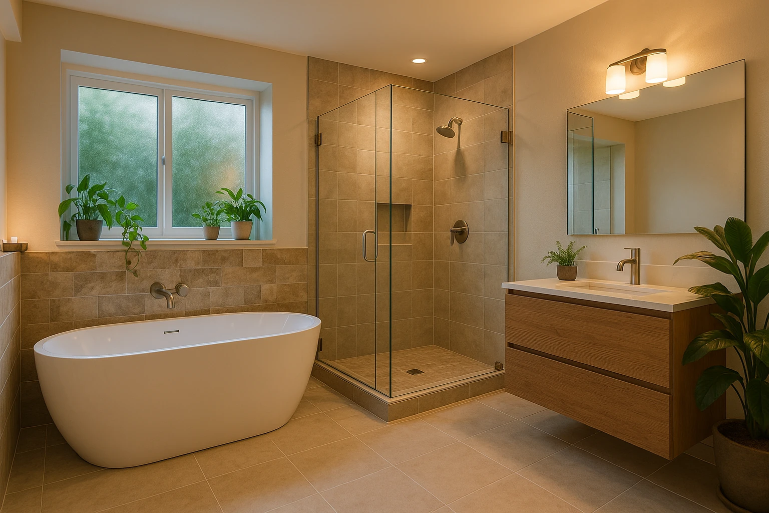 Spa-Style Bathroom Renovation with Soaking Tub
