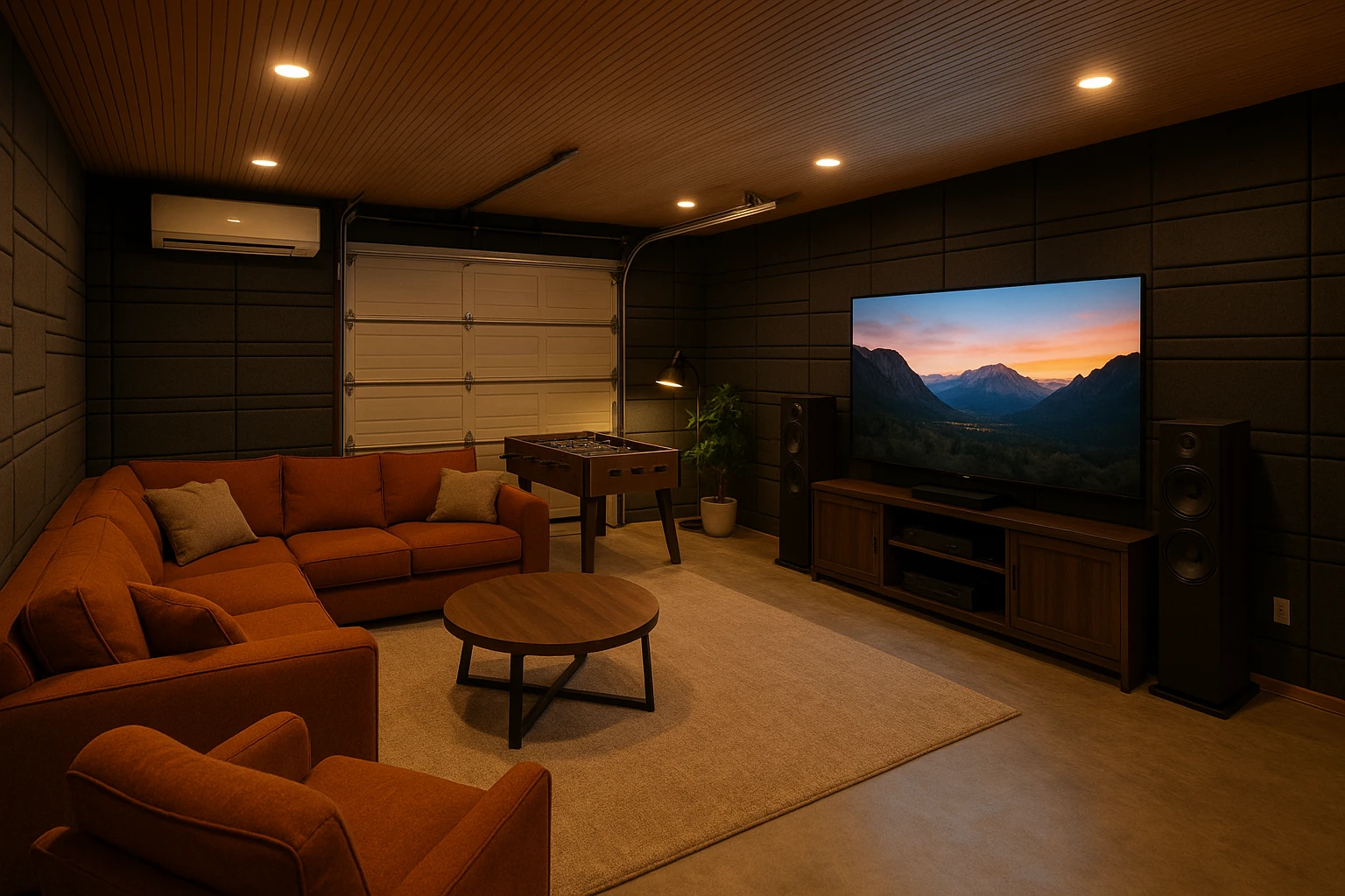 Kansas City Garage Conversion - Entertainment Room