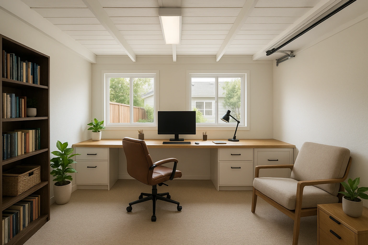 Kansas City Garage Conversion - Home Office