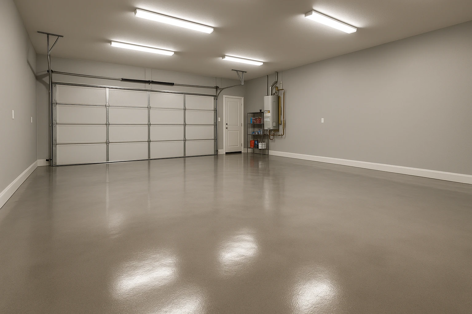 Garage concrete floor sealing with professional application