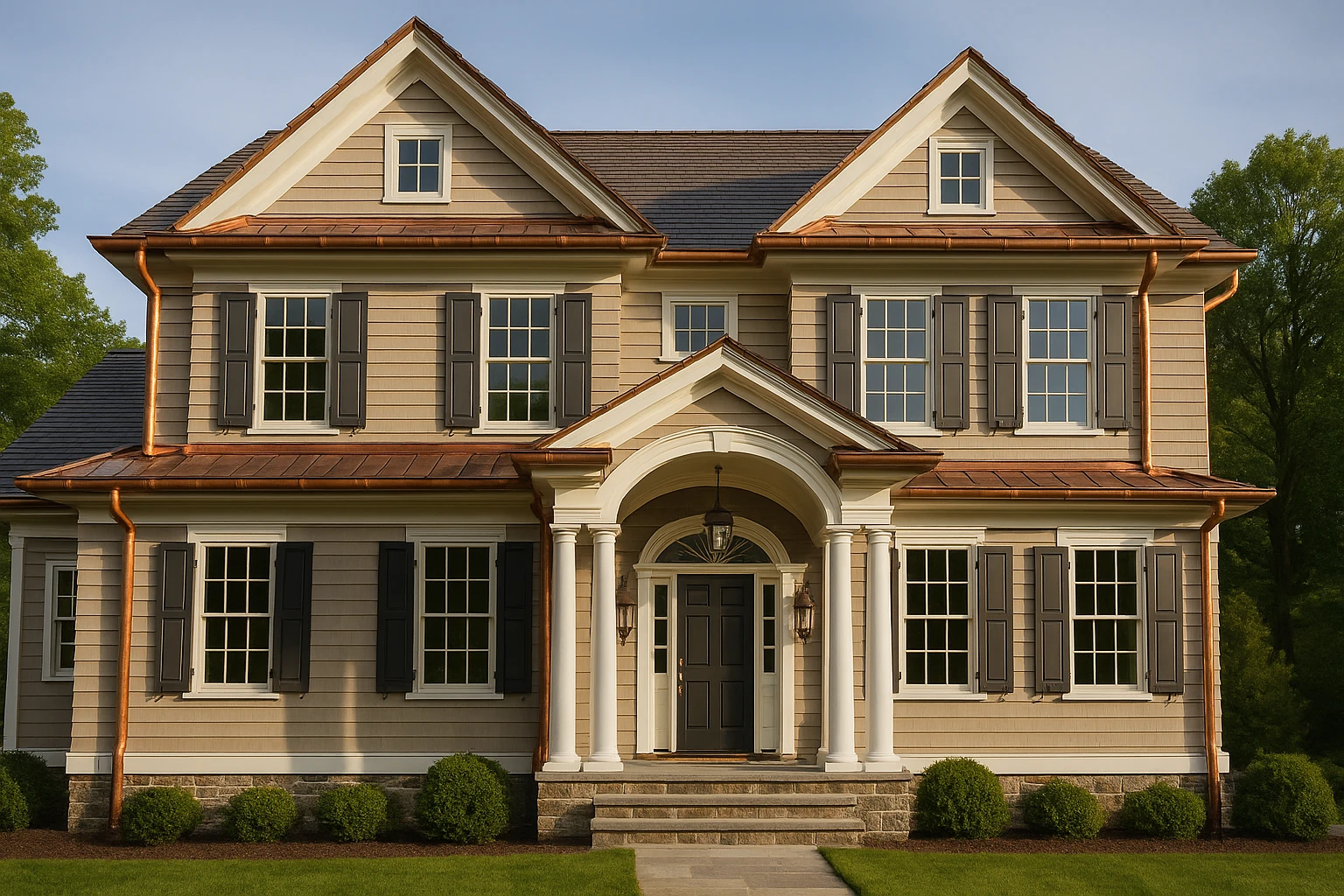 Copper Gutter Installation with Premium Materials