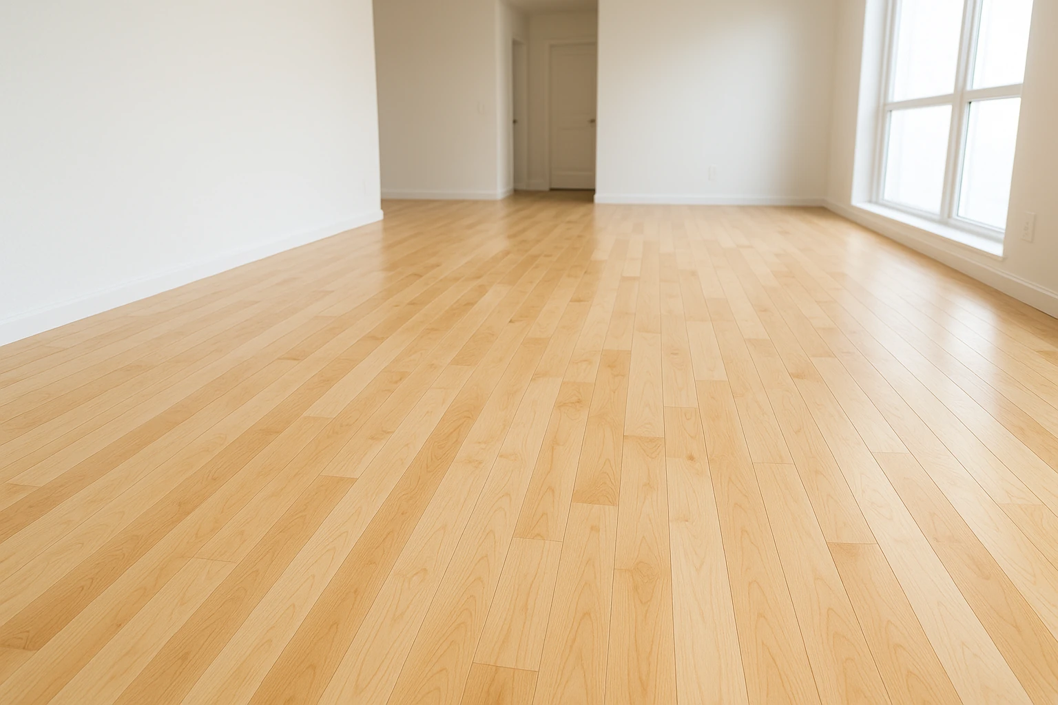 Maple Hardwood Floor with Fine Grain and Light Tones