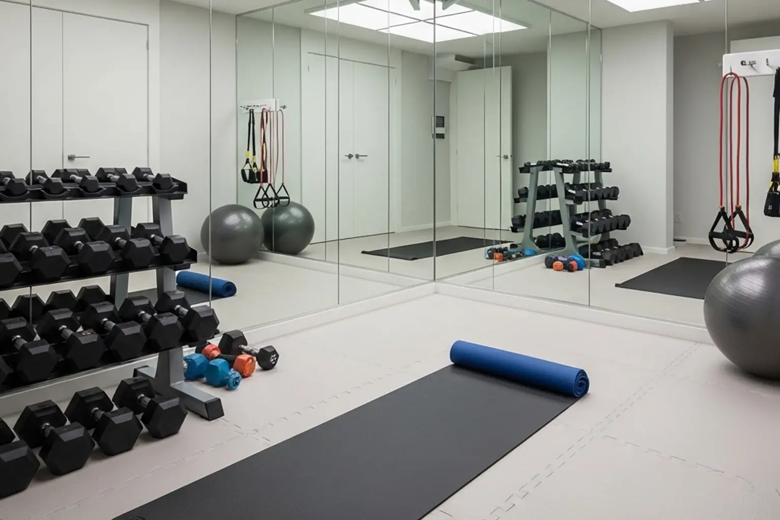 Home Gym Mirror Wall Installation for Form Checking
