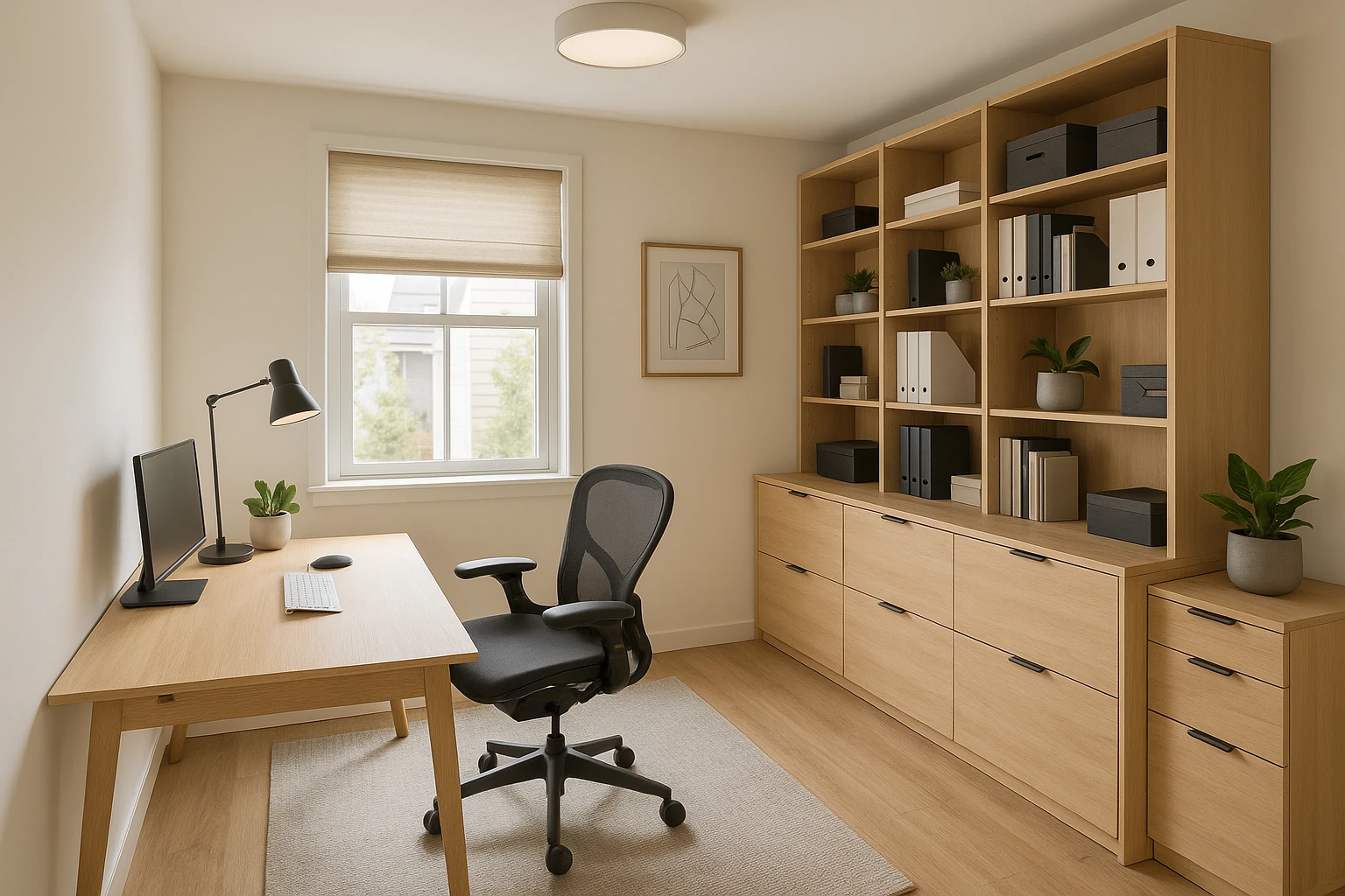 Home office addition with optimal layout and natural lighting