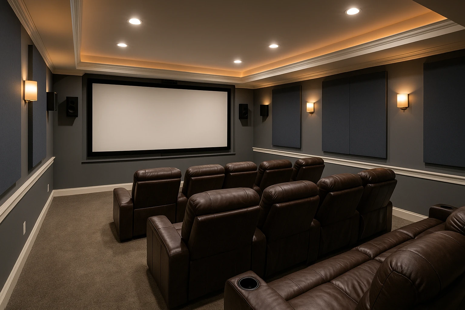 Completed Home Theater Installation in Kansas City Basement