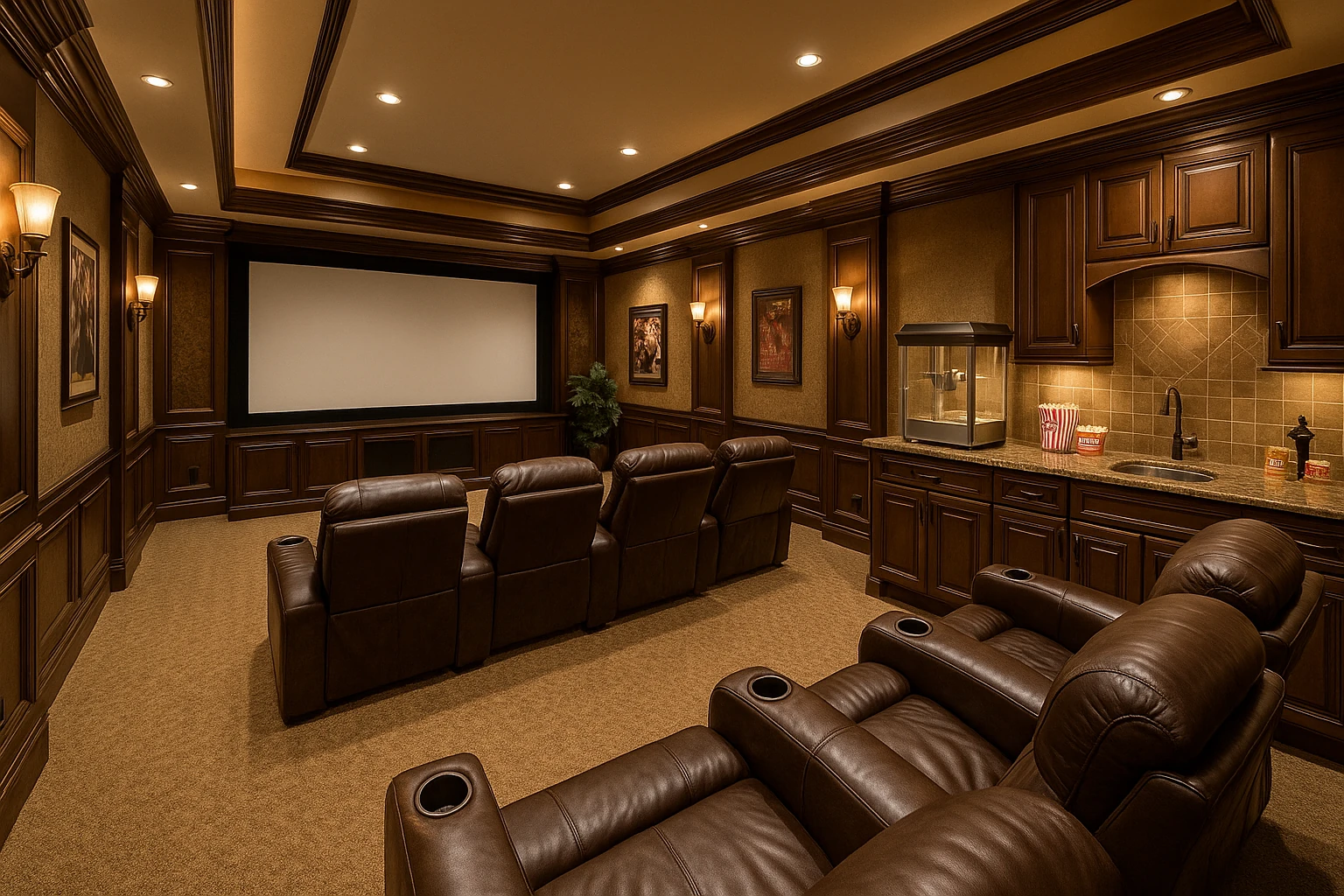 Luxury Home Theater with Premium Features and Finishes