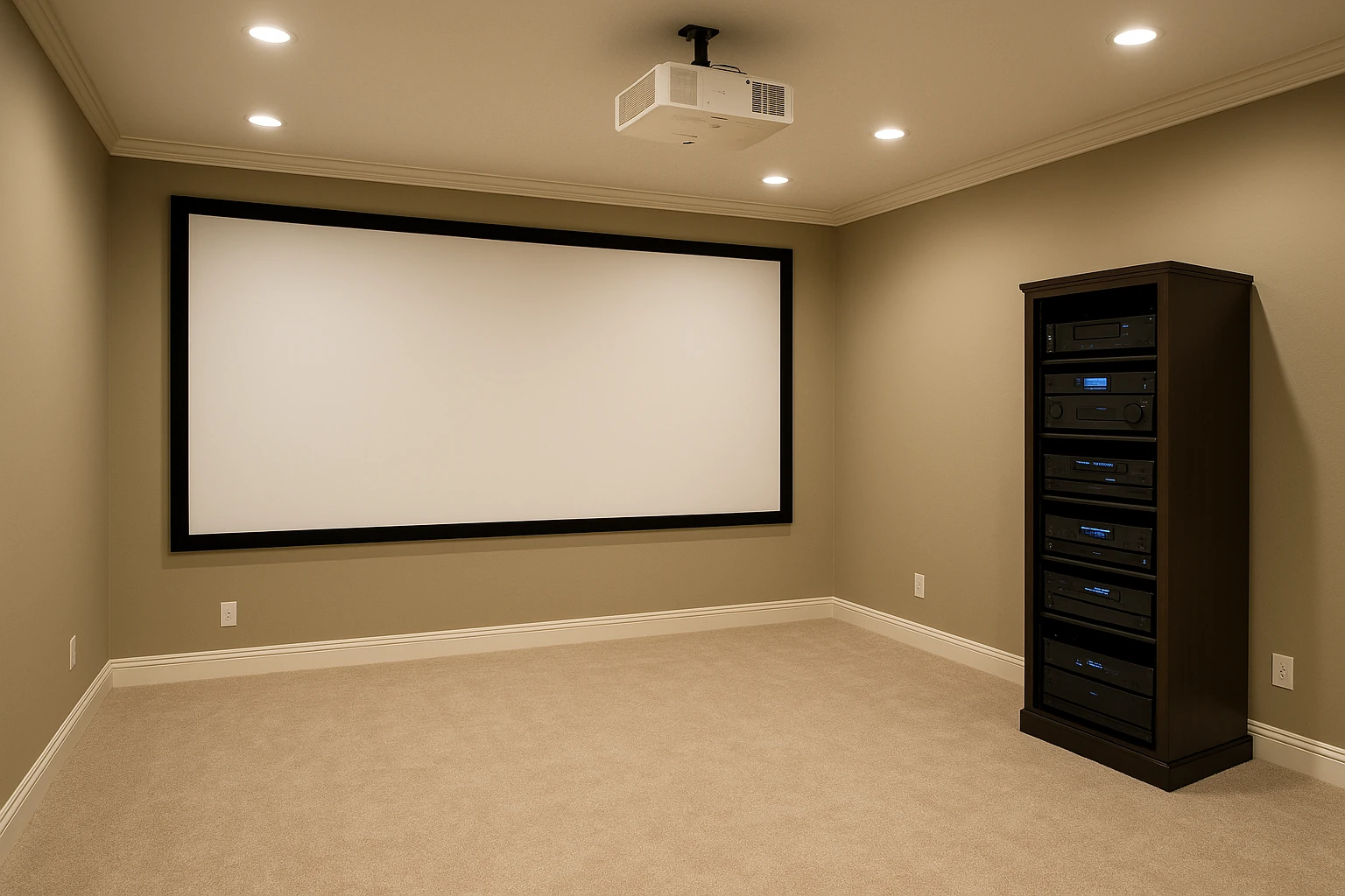 Home Theater Projection System and Screen Installation