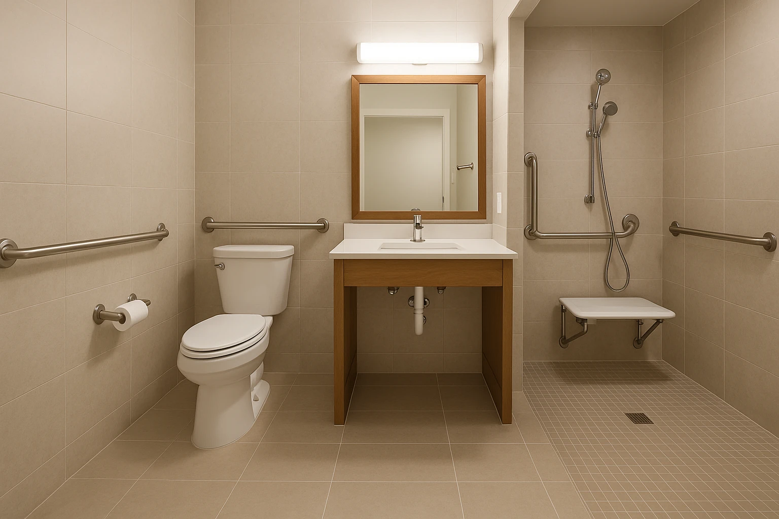 Accessible Bathroom in In-Law Suite Addition