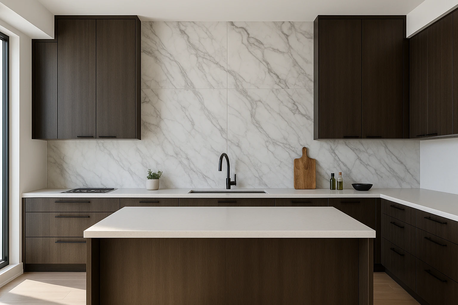 Full Height Backsplash Installation from Counter to Ceiling