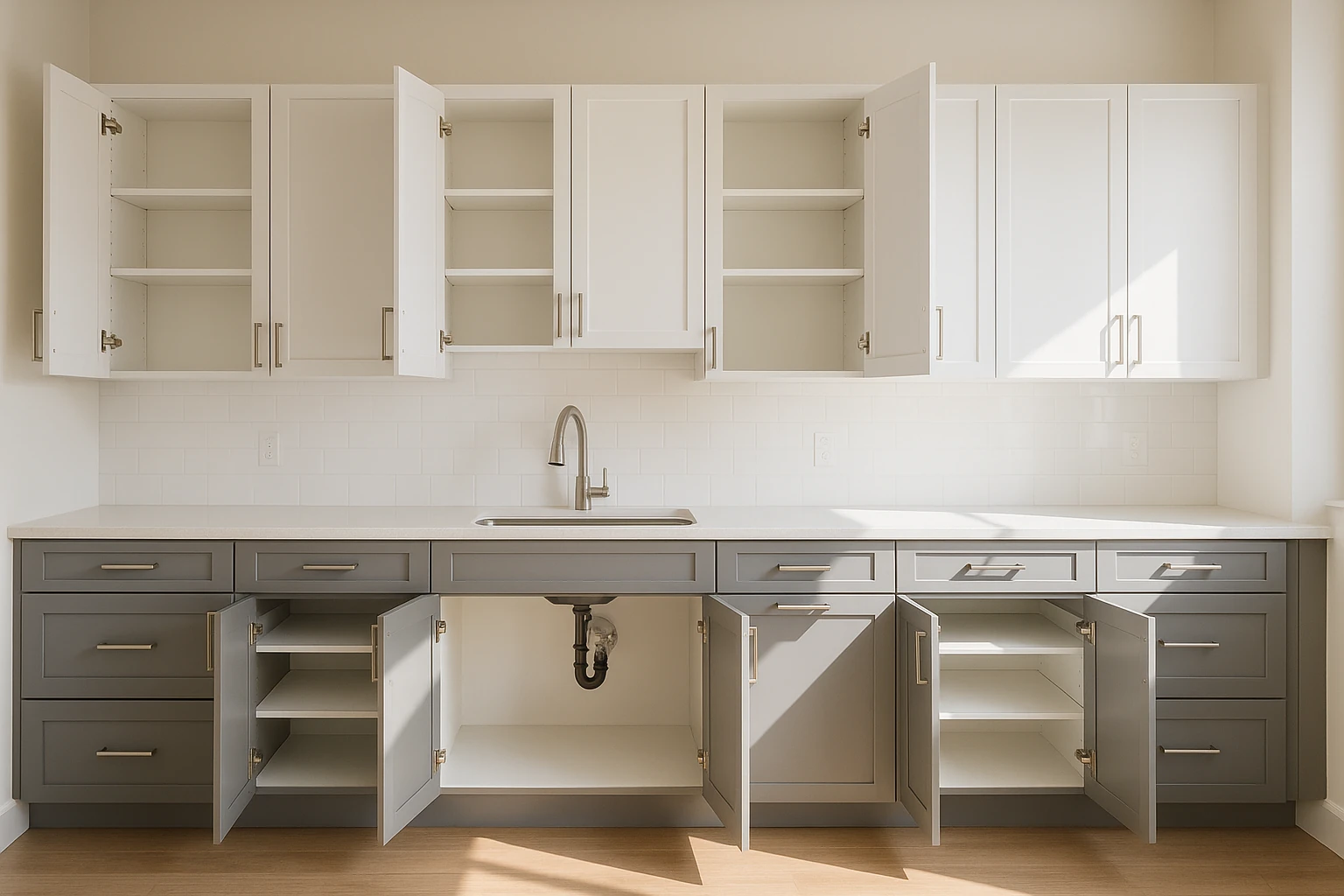 Two-Tone Kitchen Cabinets Professionally Installed in Kansas City Home