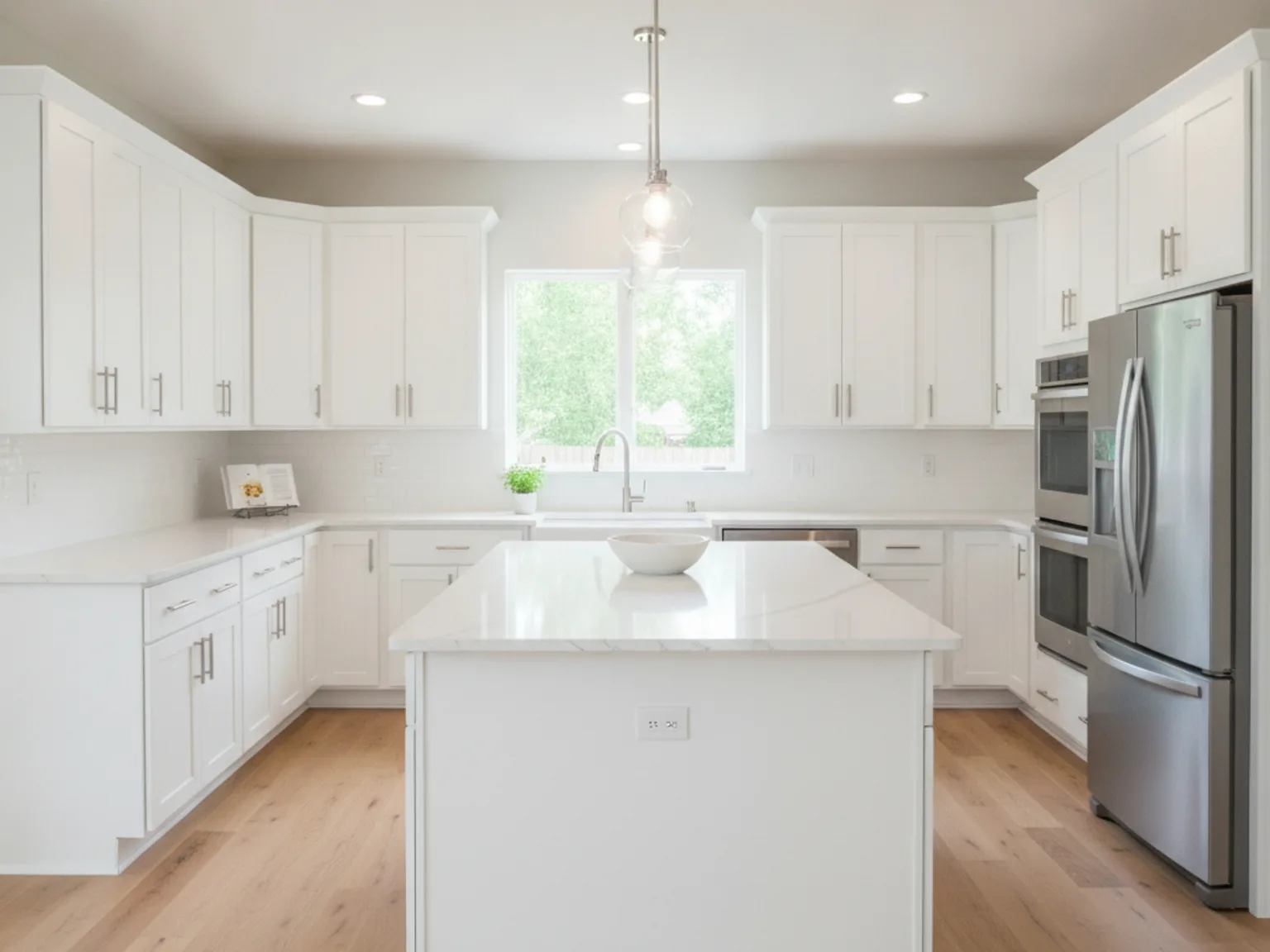 White shaker cabinet kitchen design