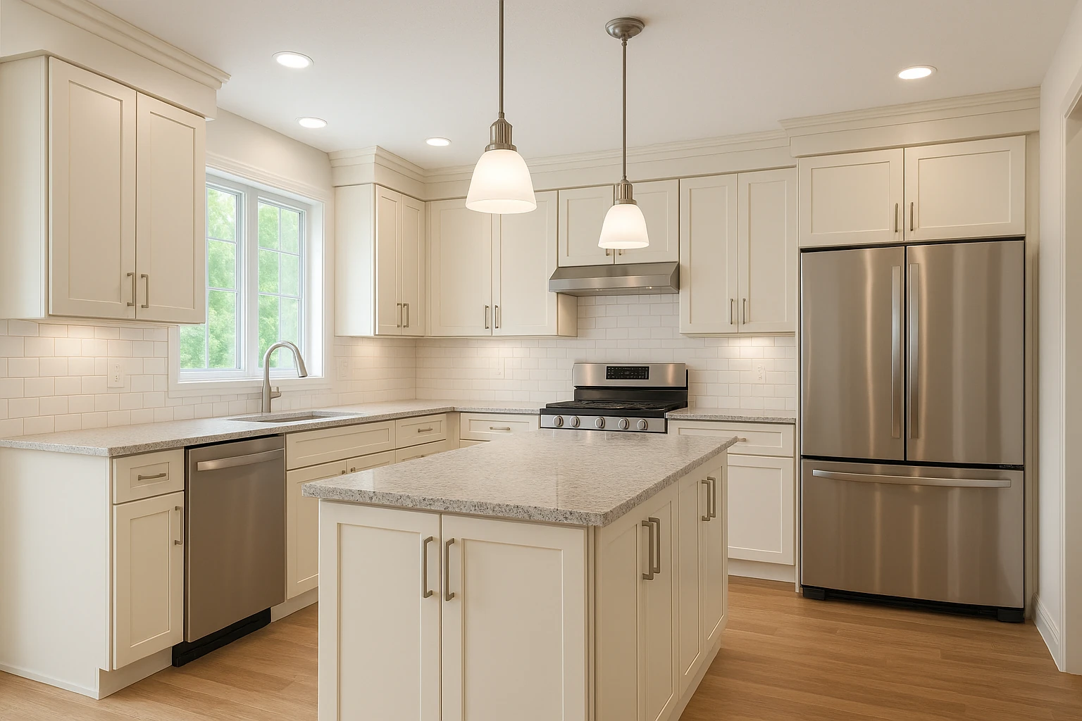 Complete Kitchen View After Cabinet Refacing