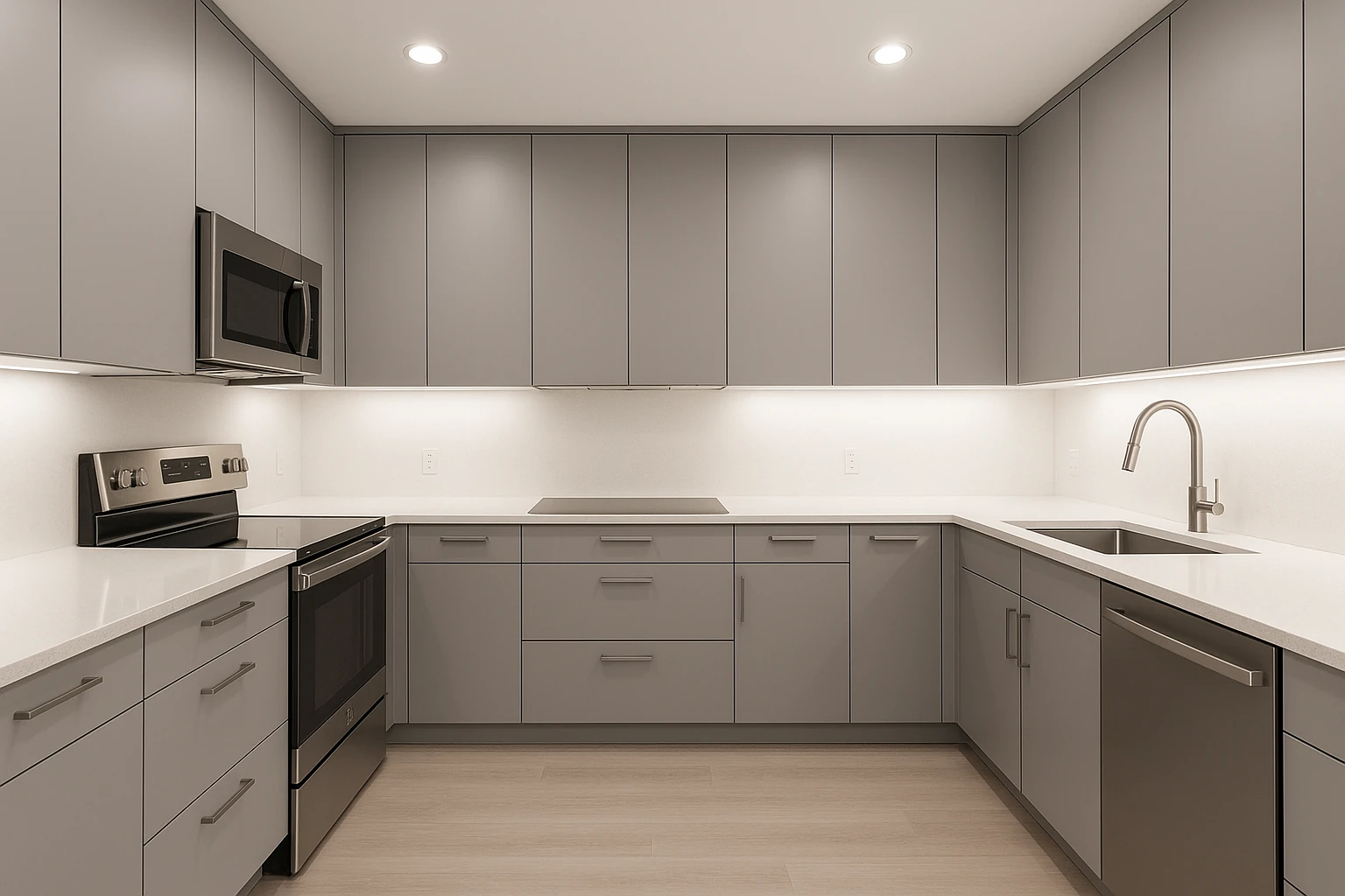 Modern Gray Cabinet Refacing in Kansas City