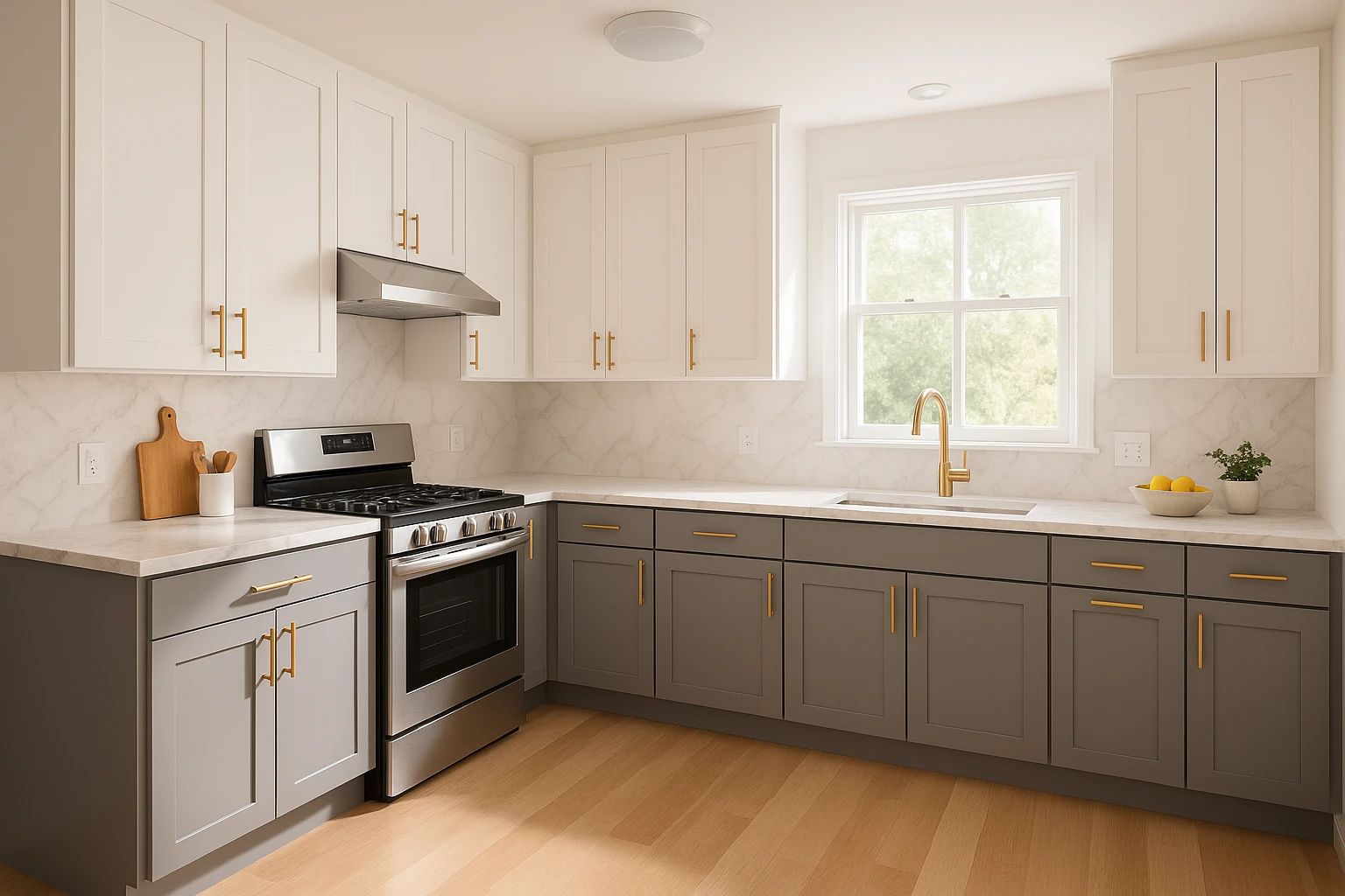 Two-Tone Cabinet Refacing Project Completed