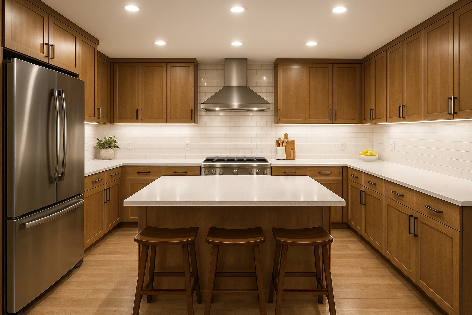 Kitchen Task Lighting Focused on Cooking and Prep Areas
