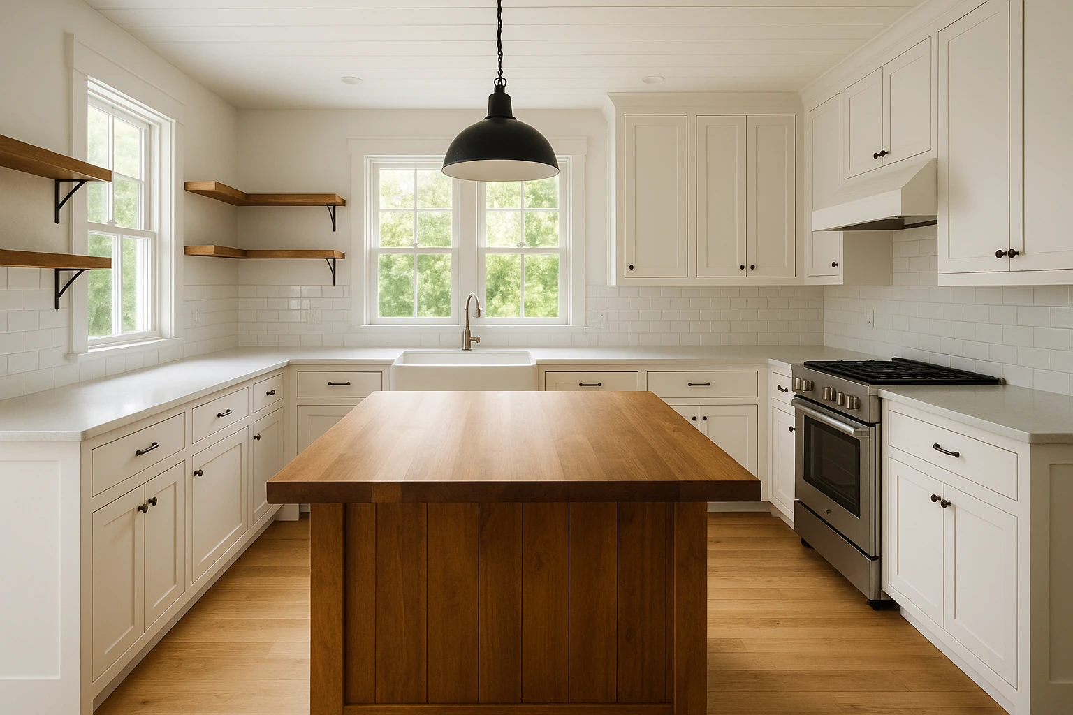 Farmhouse Kitchen Renovation with Shiplap and Wood Beams