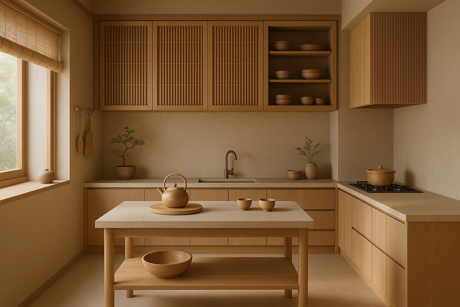 Japanese Zen Kitchen Design Style 2025